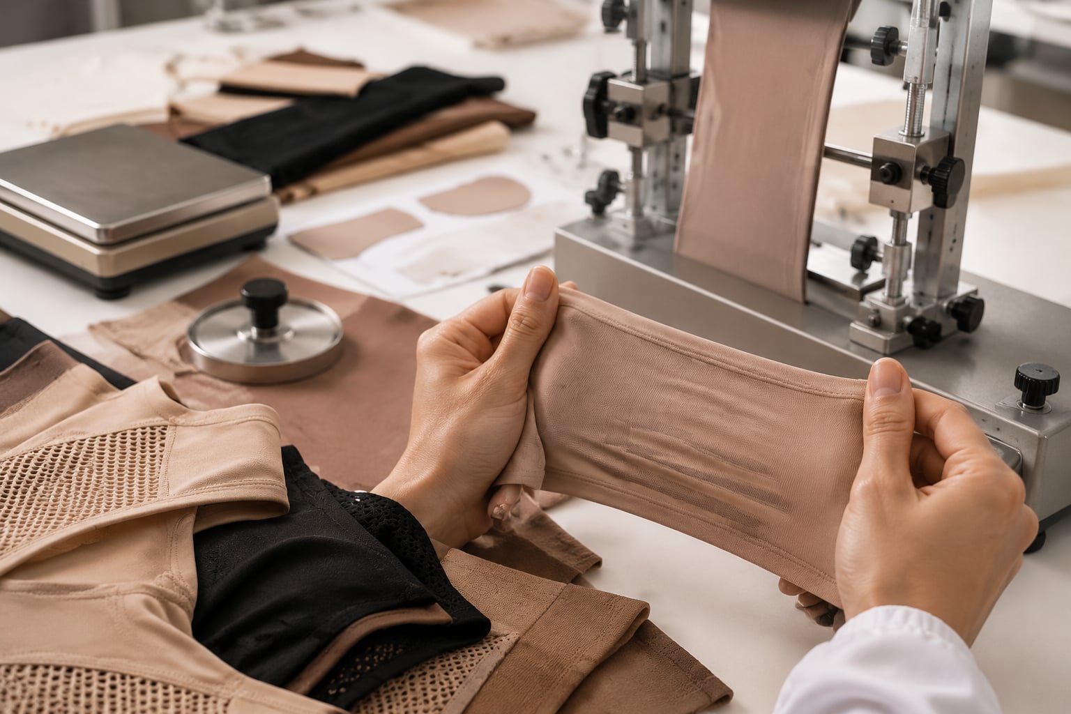 GSM, elasticidad y recuperación en tejidos shapewear